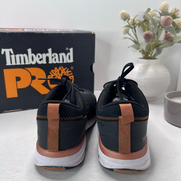Timberland PRO Overdrive Composite Safety Toe Sneaker Black Women 8.5 Tried On - Picture 4 of 11